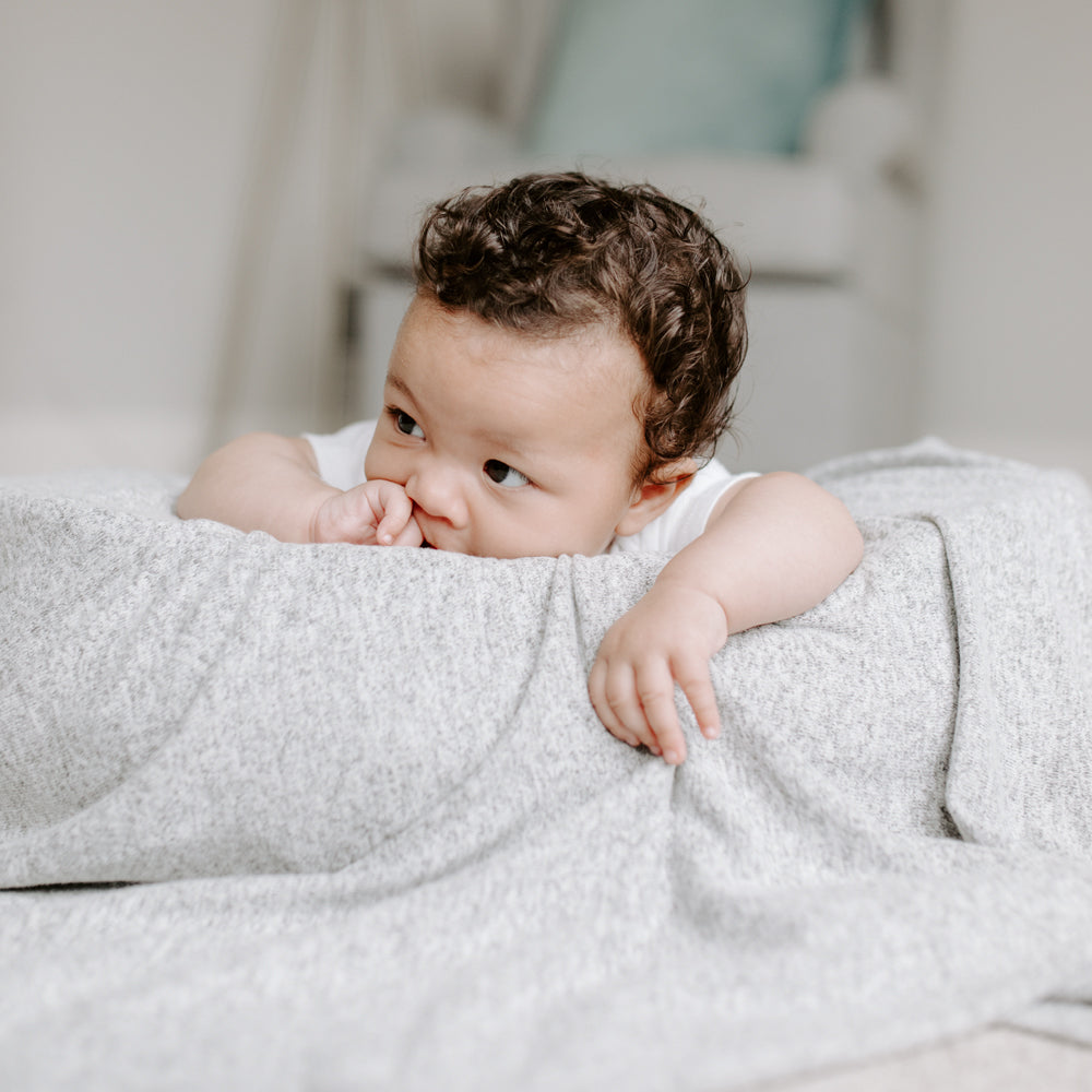 Aden Anais 120x120cm Snug Knit Baby Swaddle Blanket - Heather Grey