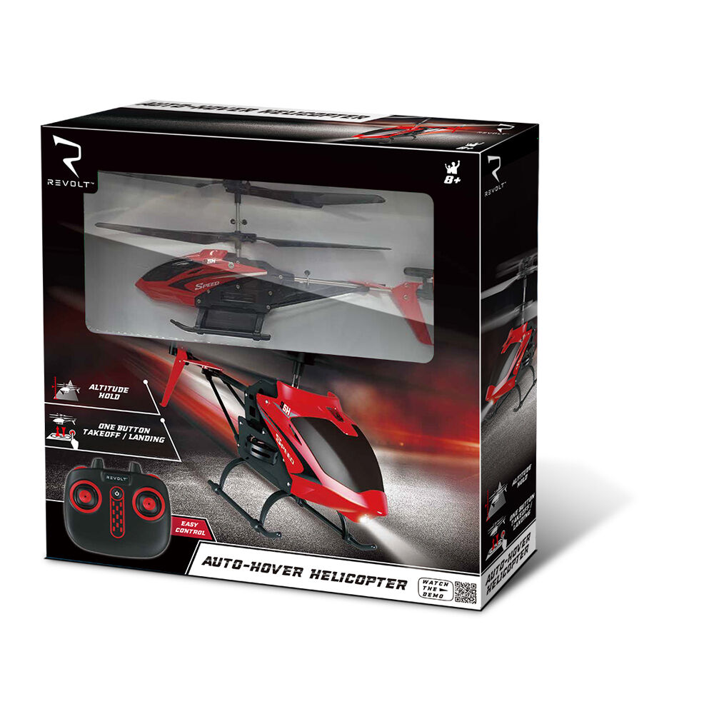 Revolt Remote Control Airwolf Helicopter w/ Auto Hover - Red 8y+