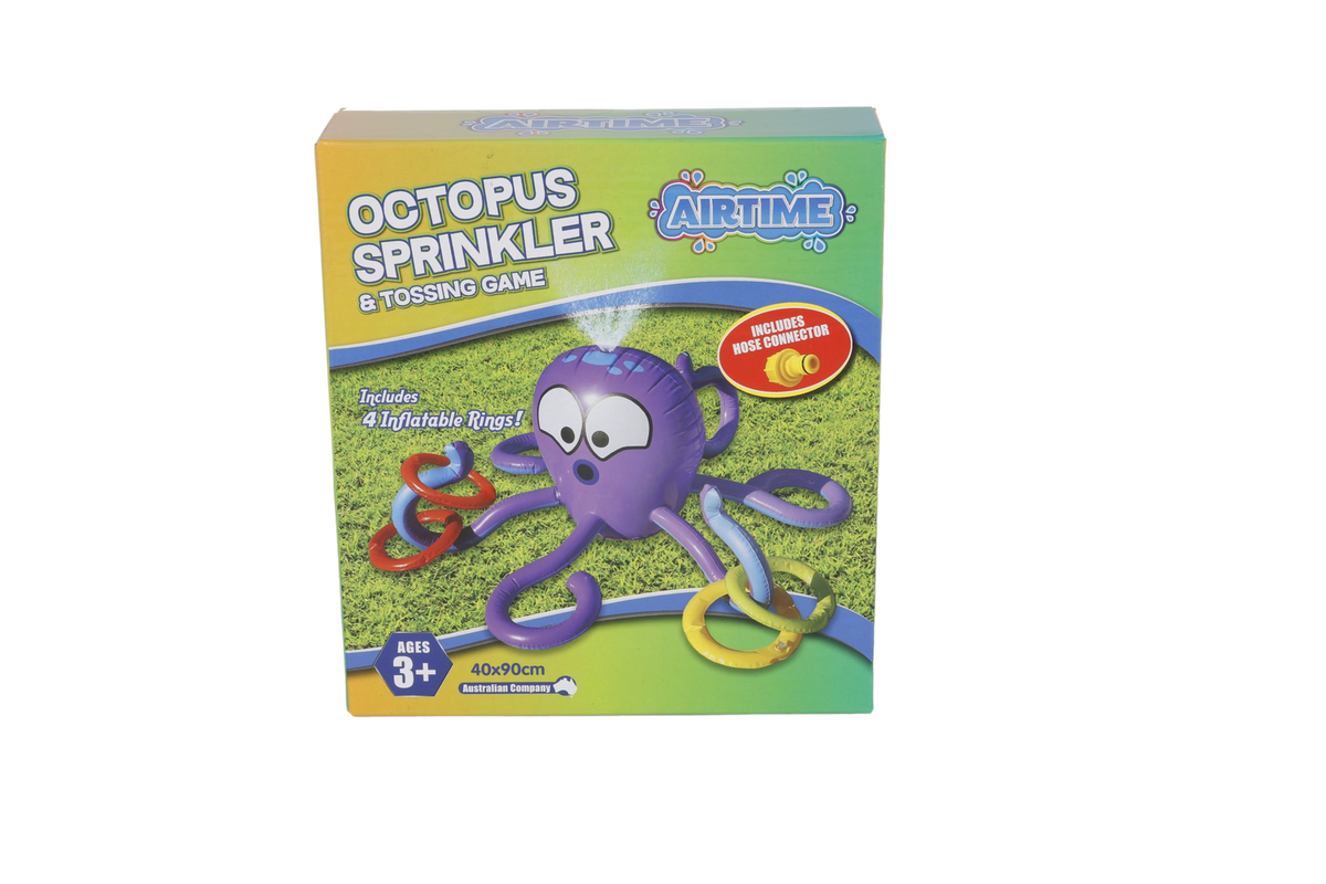 Airtime 90cm Octopus Sprinkler & Tossing Game Kids Outdoor Toy 3y+