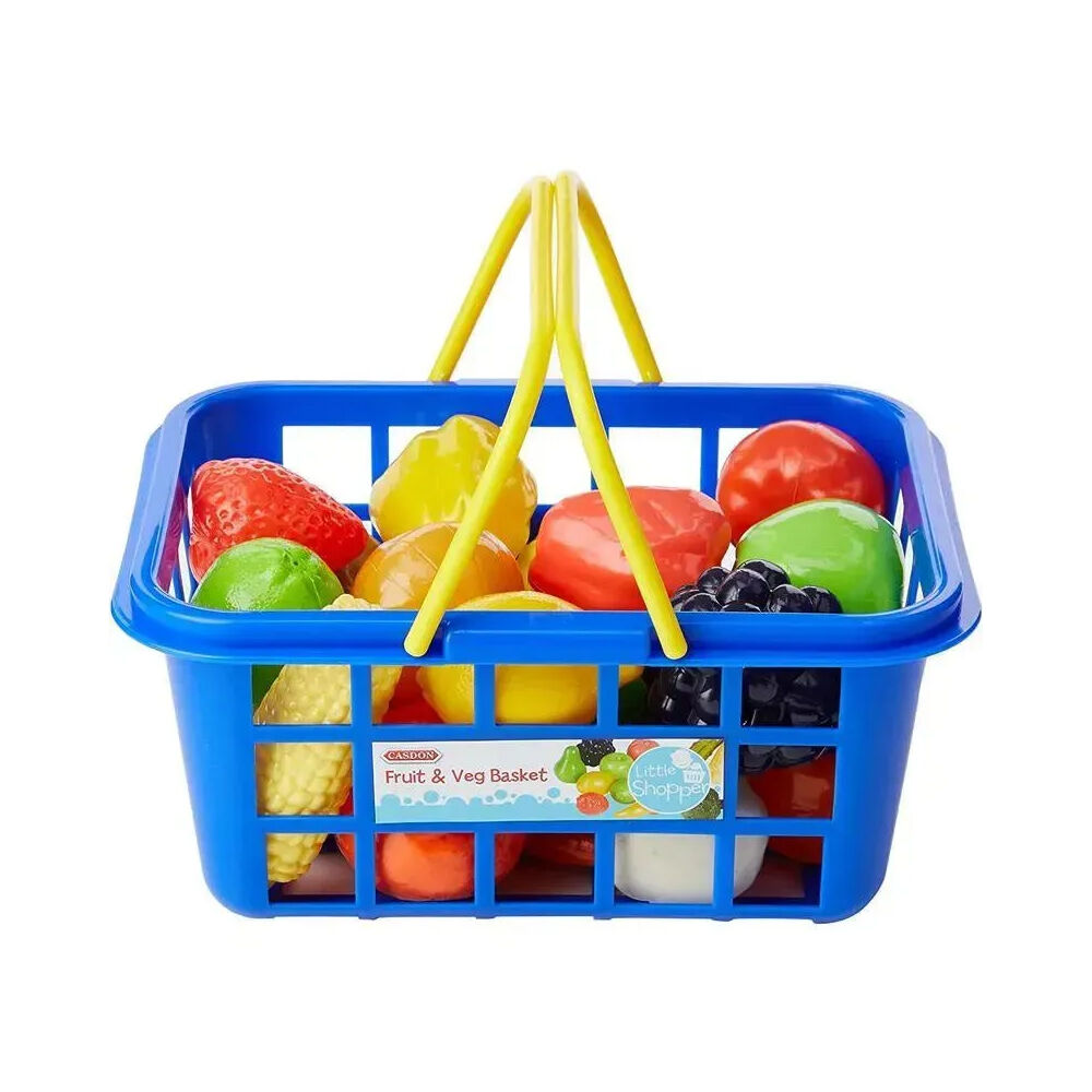 Casdon Fruit & Vegetable Pretend Grocery Shopping Basket Toy Kids 3y+