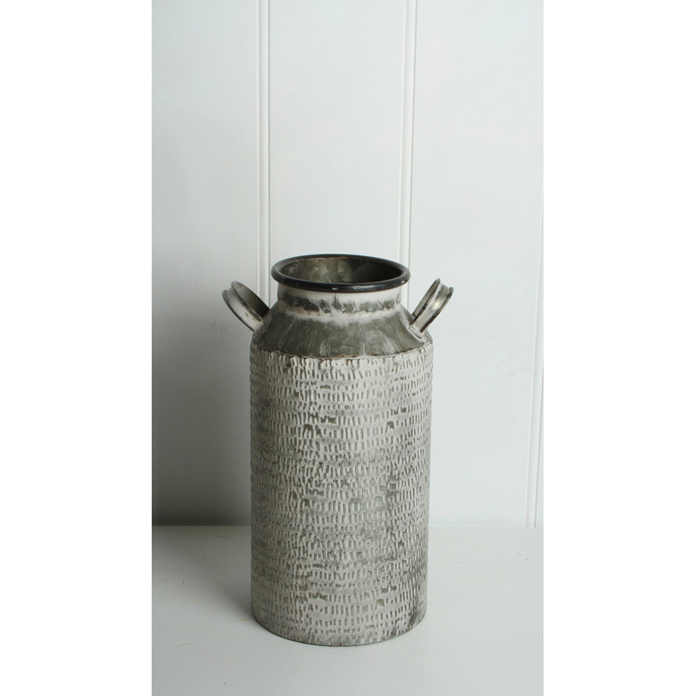 Maine & Crawford Cameo 33x19cm Metal Milk Bottle Vase - Grey