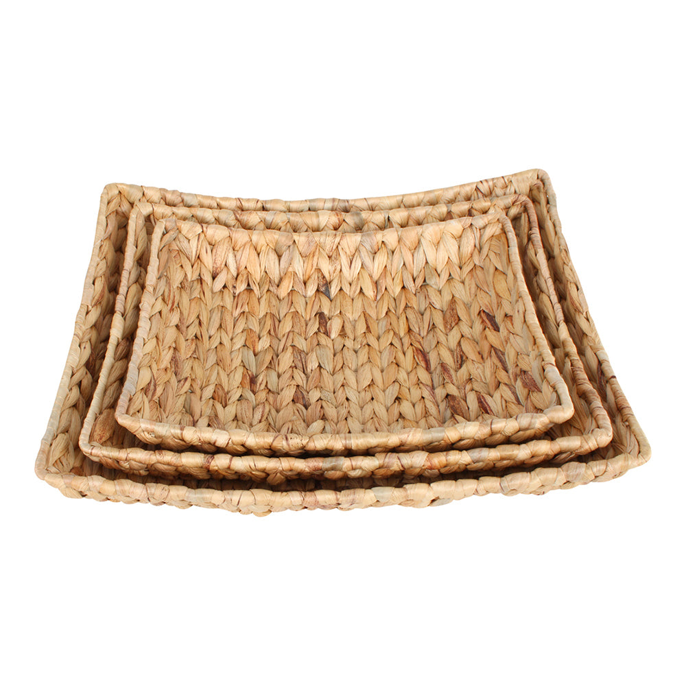 3pc Maine & Crawford Hyace Wire Basket Set Rectangle - Natural