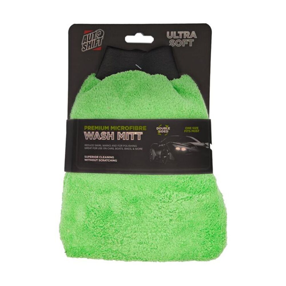 12PK AutoShift Premium Microfibre Car Cleaning Wash Mitt Double Sided 27x18cm
