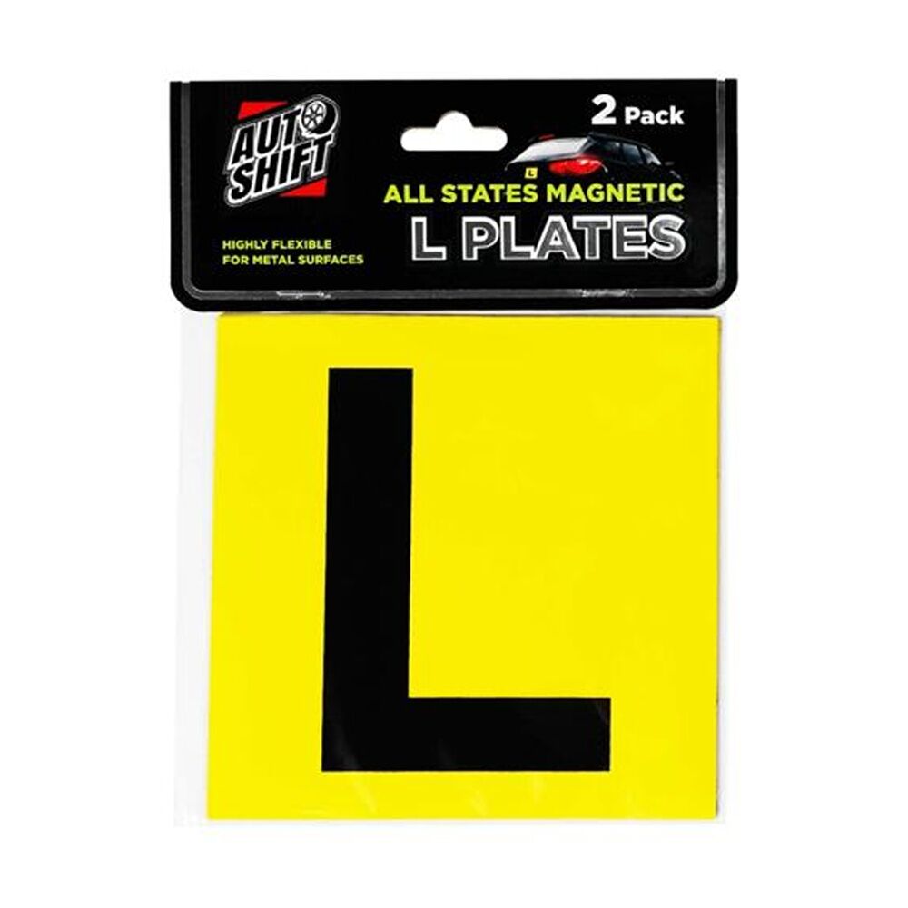 6x 2PK AutoShift All States Magnetic Learner Permit Plates/Sign 15cm Yellow