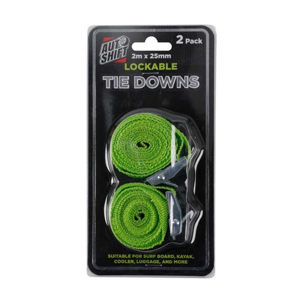 8x 2PK AutoShift Lockable Tie Downs for Large Cargo Auto Accessory 2m Green