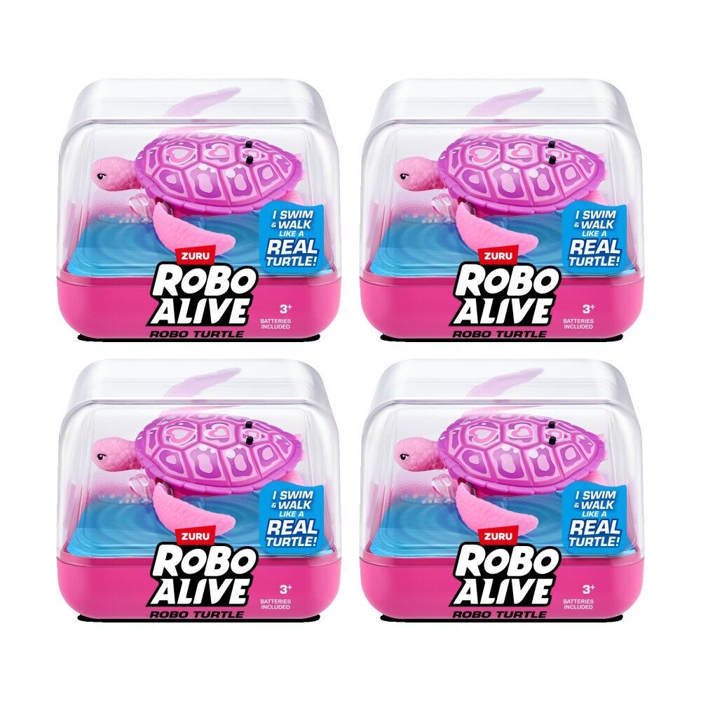 4PK Zuru Robo Alive Turtle Action Figure Kids/Children - 3y+ Assorted