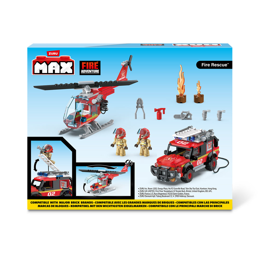 2x 265pc ZURU Max Build Construction City Fire Rescue Kids Building Toy 6y+
