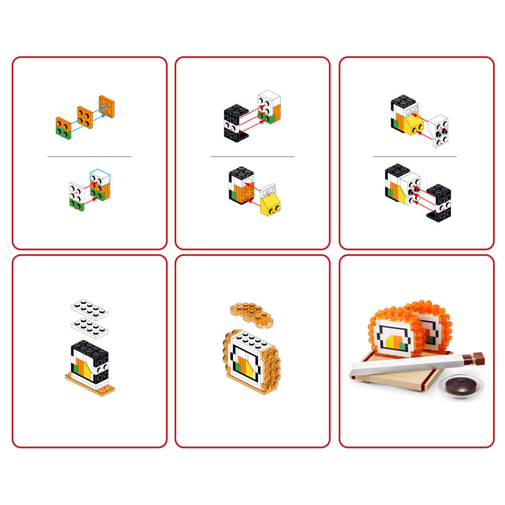 4PK Zuru Max Premium Sushi Bar Brick Building Set Collection Kids/Children 8y+
