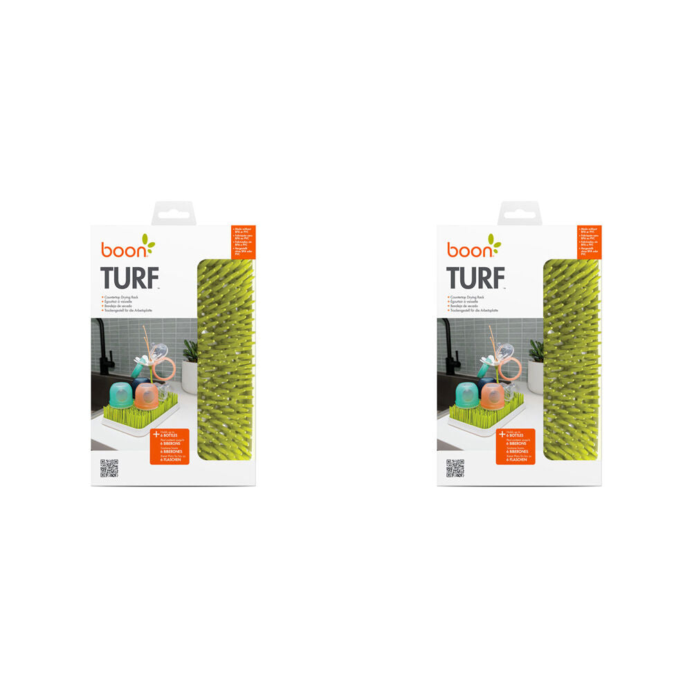 2PK Boon Turf Counter Top Dish Bottle Drying Rack 17x27cm - Green