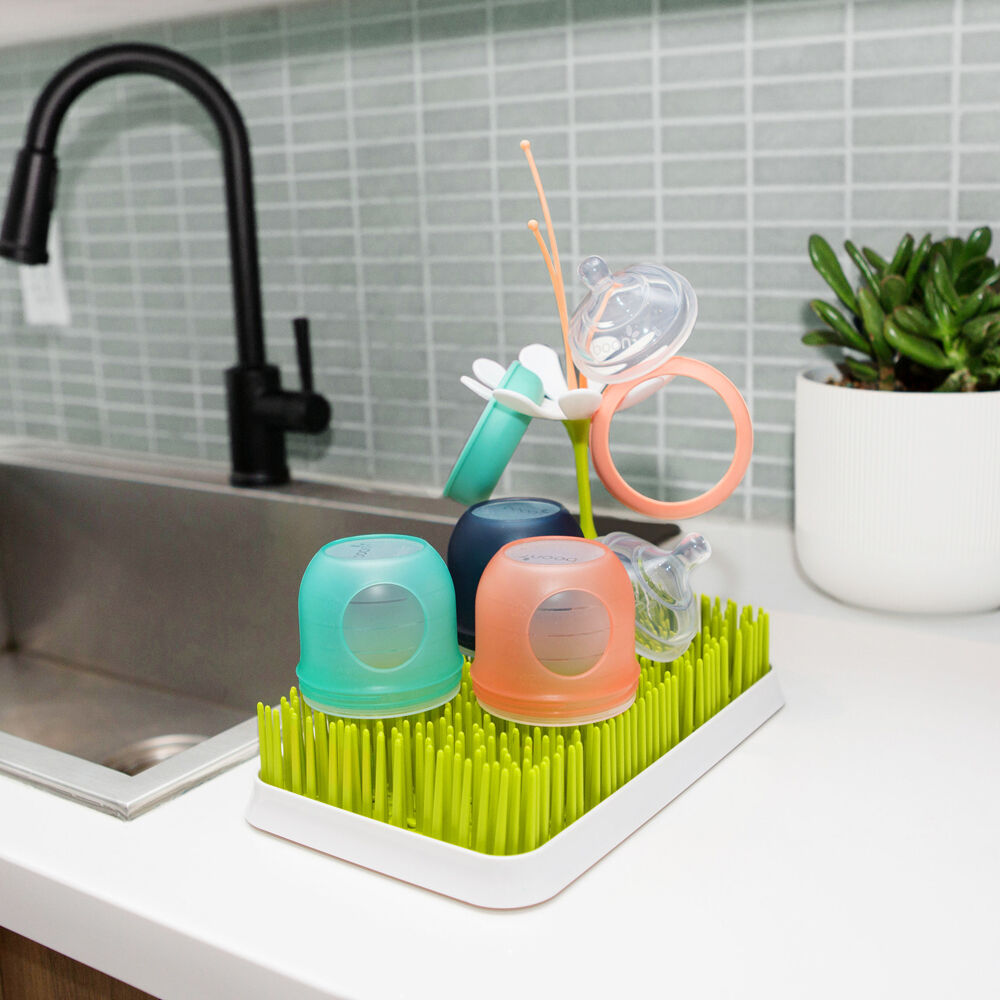 Boon Turf Counter Top Dish Bottle Drying Rack 17x27cm - Green