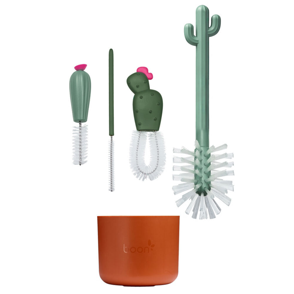 Boon Cacti 4 Pc Bottle Brush Set - Brown/Dark Gre