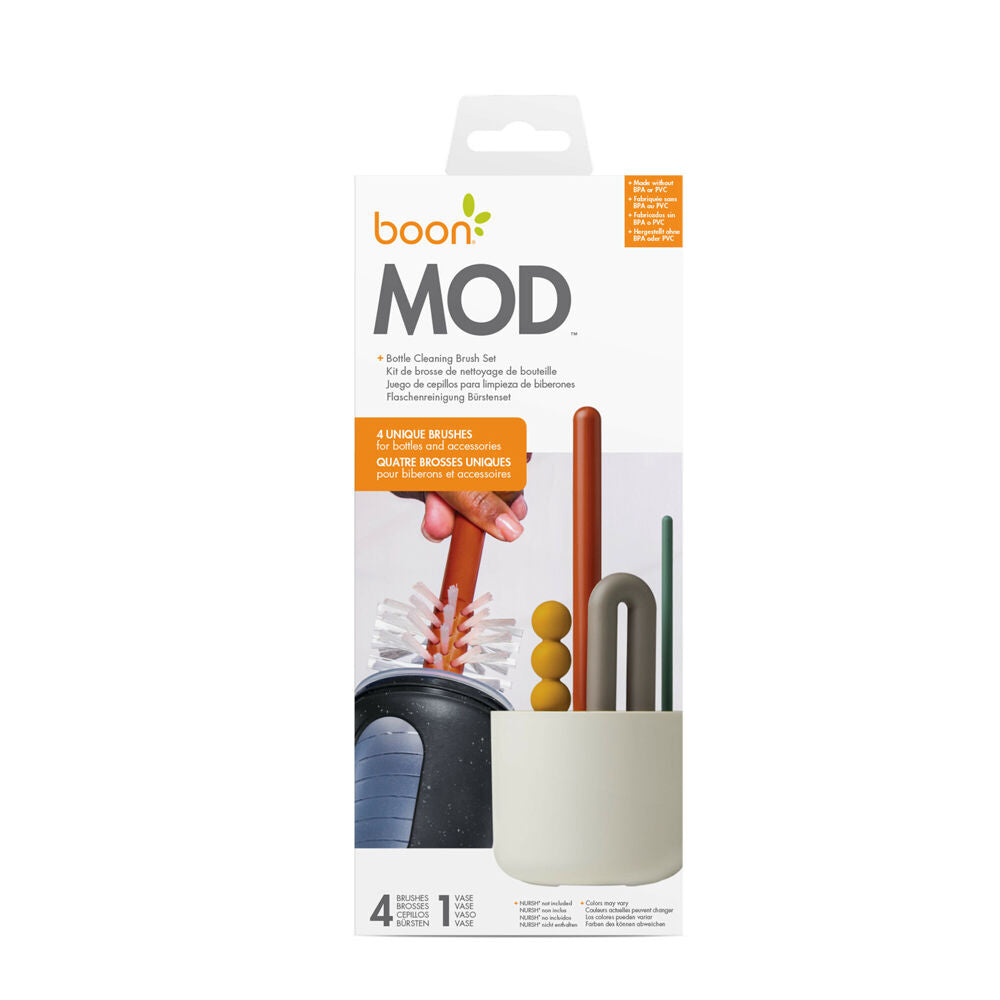 2x 4pc Boon Mod Baby Bottle Nylon Bristle Cleaning Brush Set