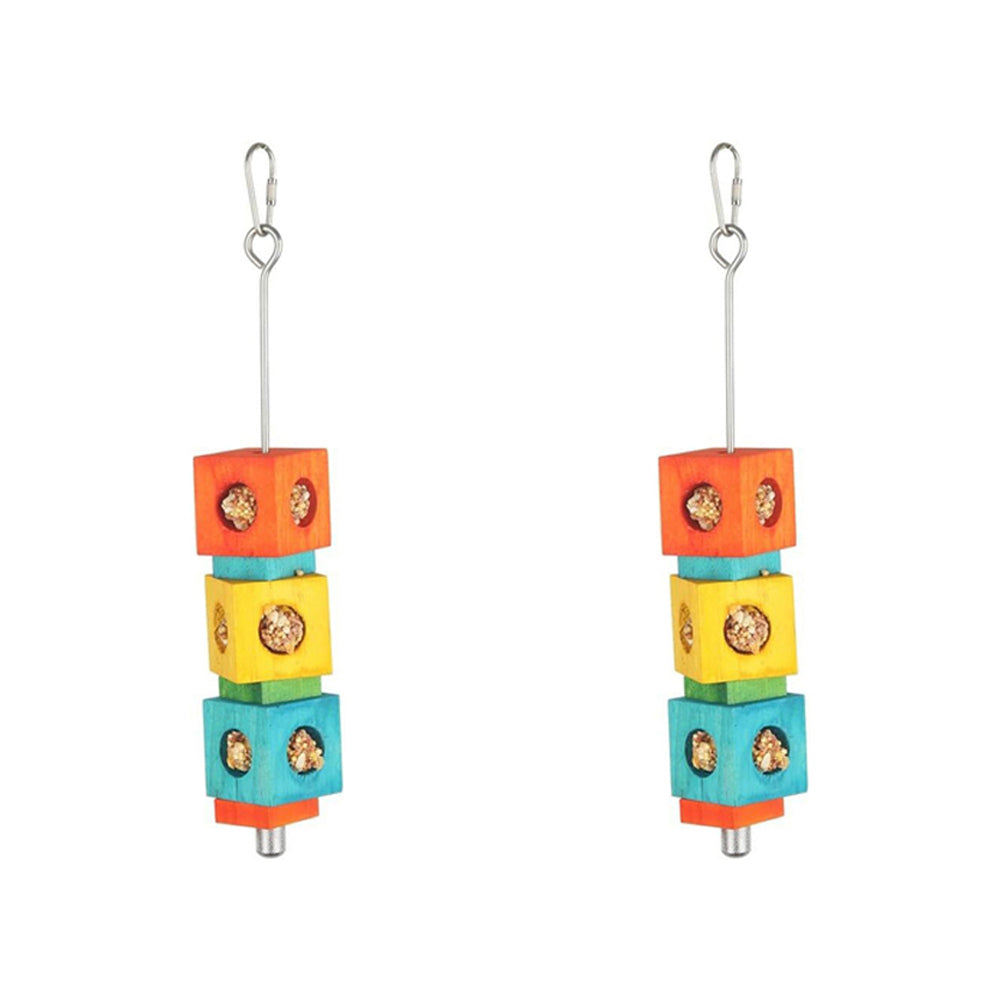 2x Nature Island Hanging Foraging Cube Toy Bird Pet Fun Cage Toy