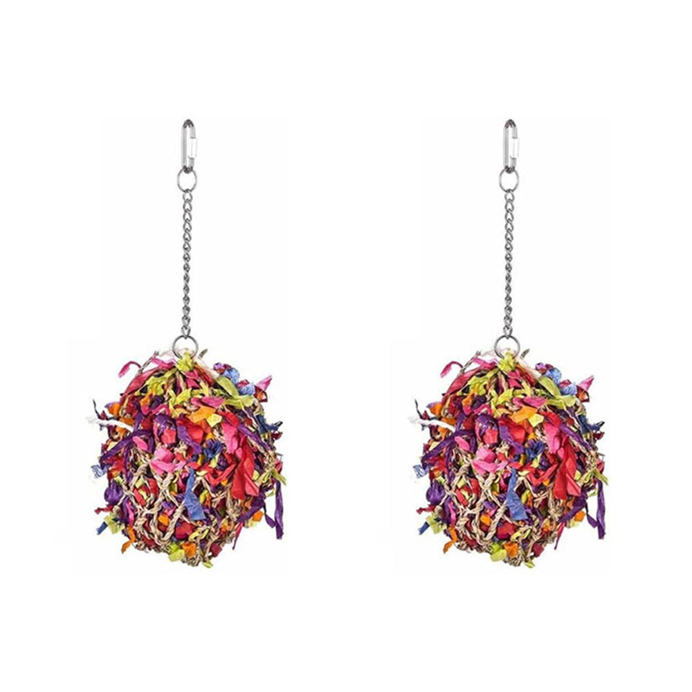 2x Nature Island Super Shredding Ball-M Bird Pet Cage Toy