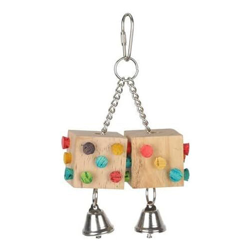 2x Nature Island 13cm Dual Wooden Dice Interactive Fun Pet Toy