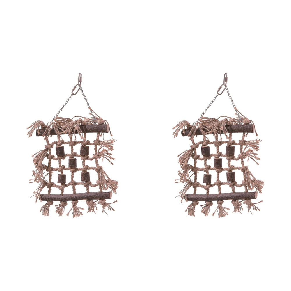 2x Nature Island 24cm Hanging Jute Canopy Pet Bird Cage Toy Small