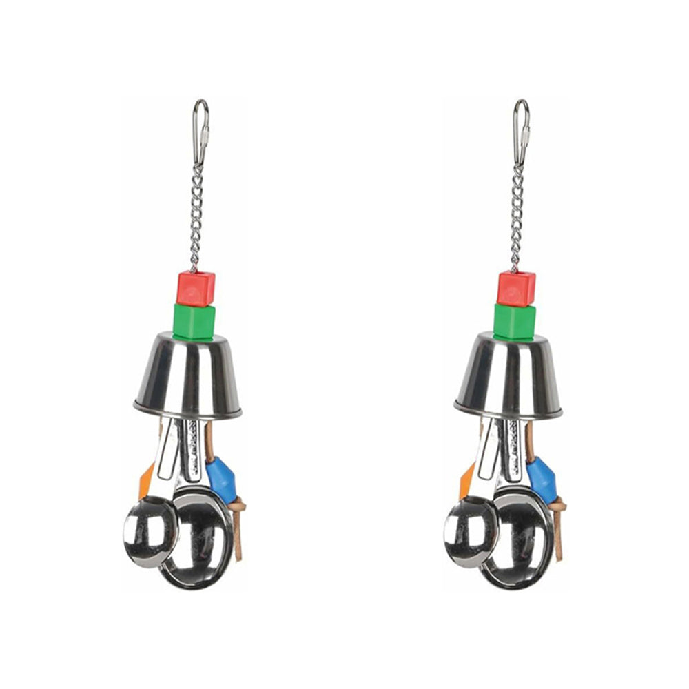 2x Nature Island Spoon Bobble Bird Pet Interactive Fun Cage Toy