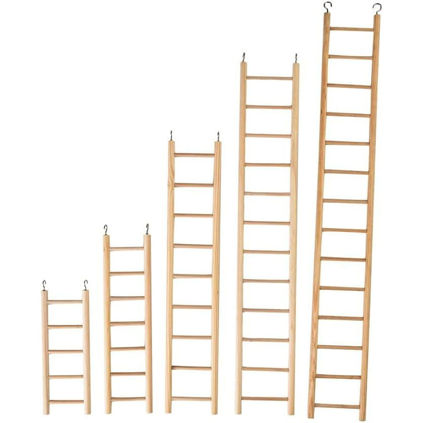 3x Nature Island 45cm Plain Wooden 9 Step Bird Pet Toy Ladder