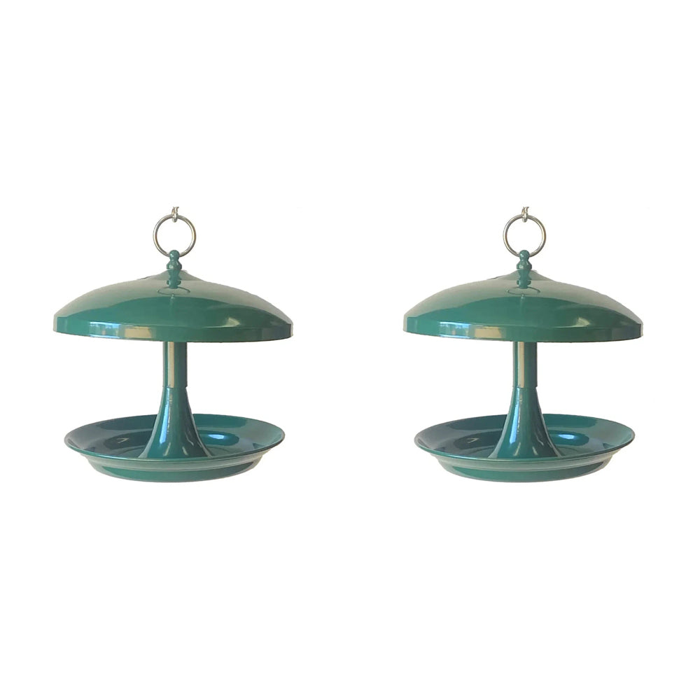 2PK Percell Metal Outdoor Hanging Bird Feeder - Green