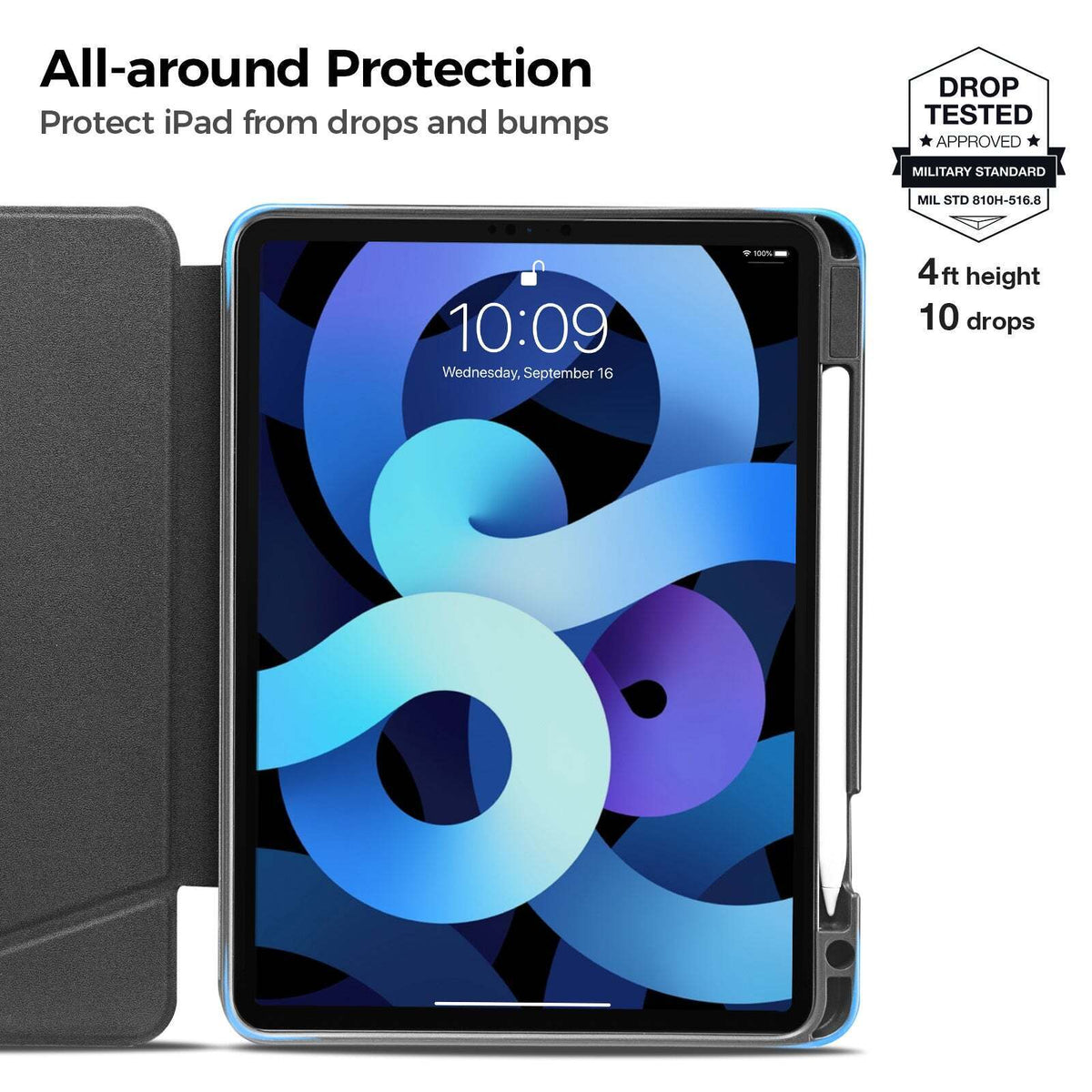 Tomtoc Inspire-B50 iPad Air Tri-Mode Case 10.9in - Black