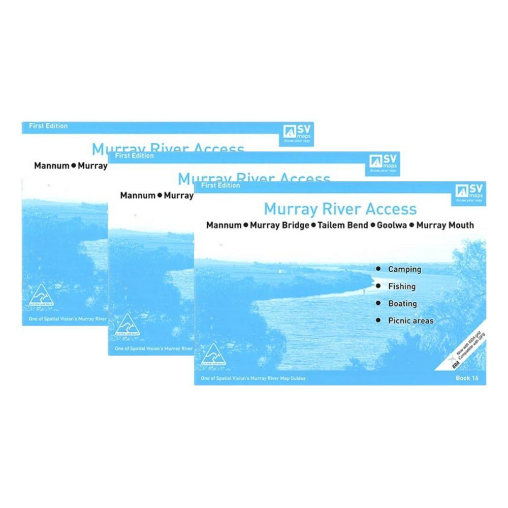 3PK Murray River Access Book #16 Fishing Guide 36-Pages 21x30cm - Blue