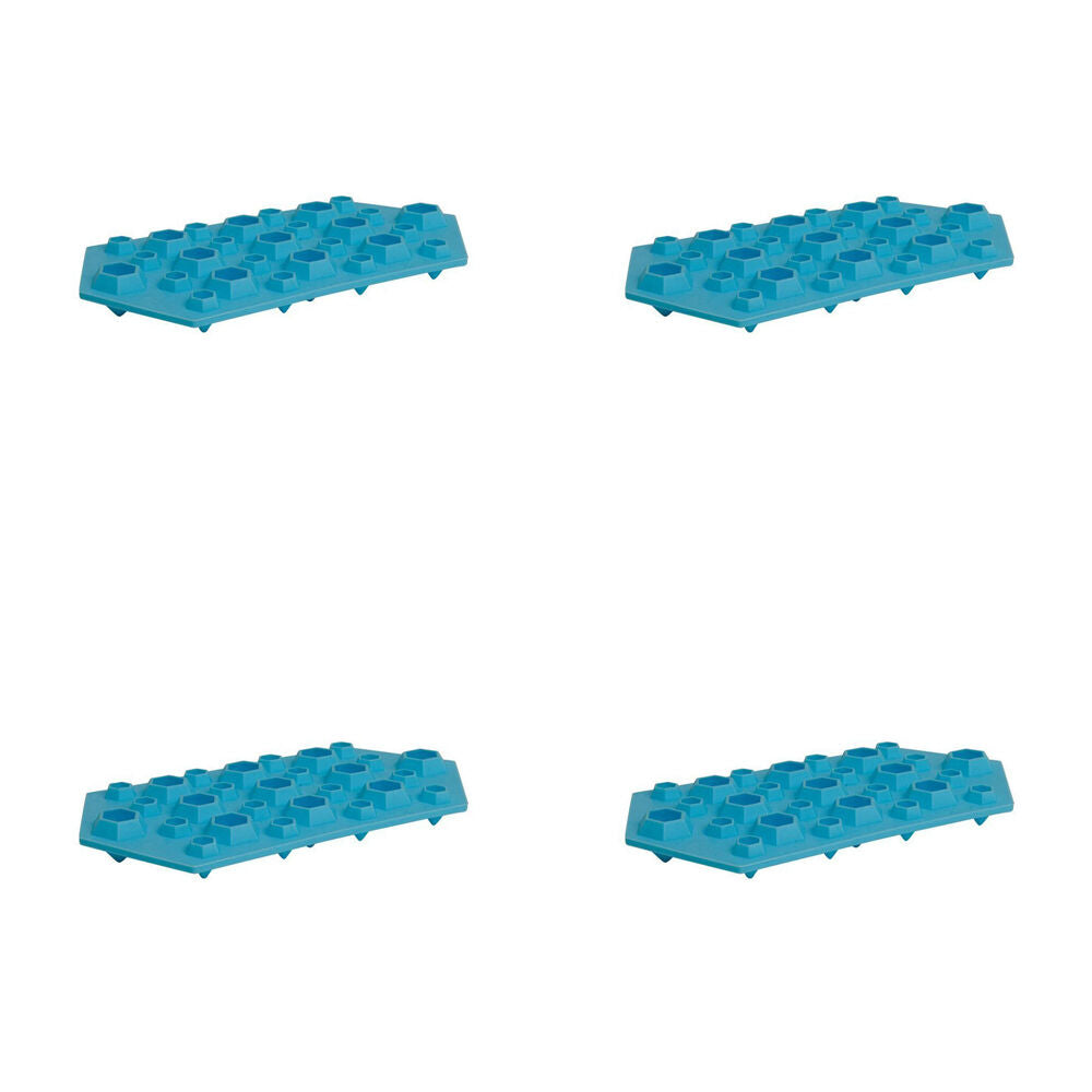 4PK Winex Silicone Diamond Ice Cube Moulder Tray - Sky Blue