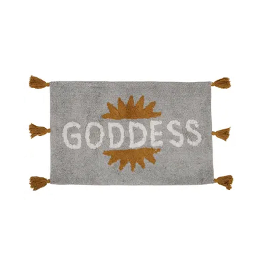 Elemental Goddess 50x80cm Cotton Bath Floor Mat - Grey/Gold