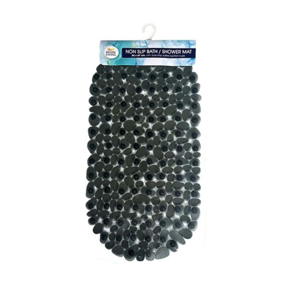 2PK Divine Living Non Slip Bath/Shower Mat w/Suction Cups 34x67cm Assorted