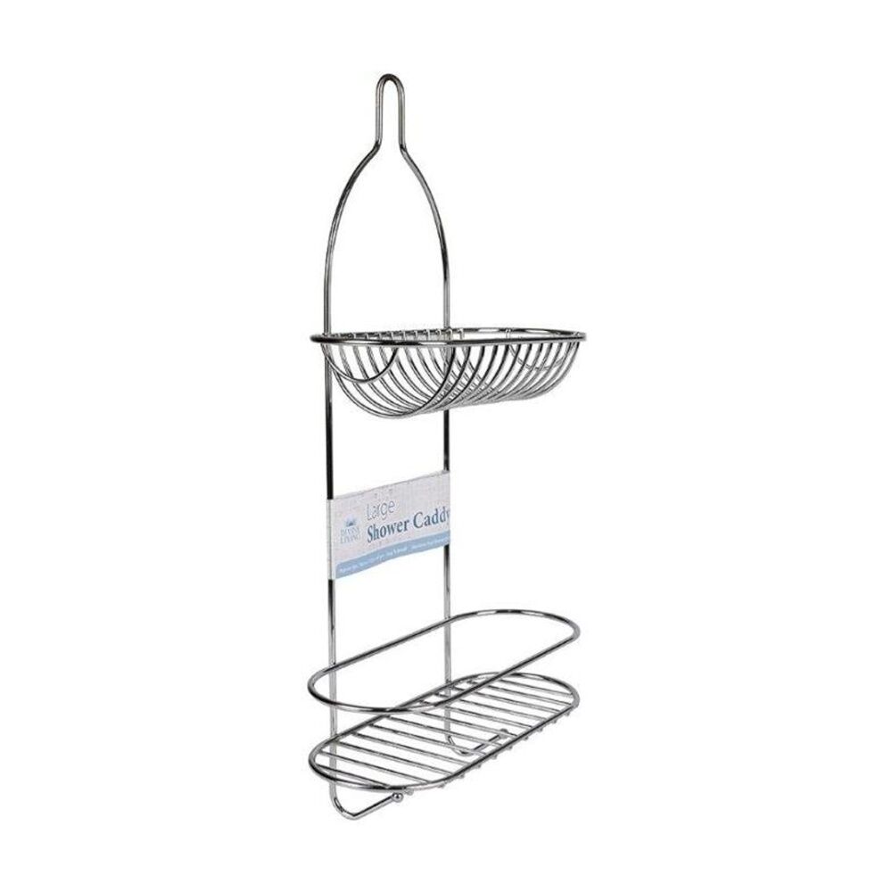 Divine Living Shower Caddy Chrome Storage Organiser 26x11x51cm Silver