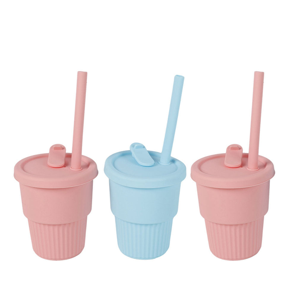 3PK Cuddle Bug Baby/Toddler Silicone Training Drinking Straw Cup 300ml Assorted