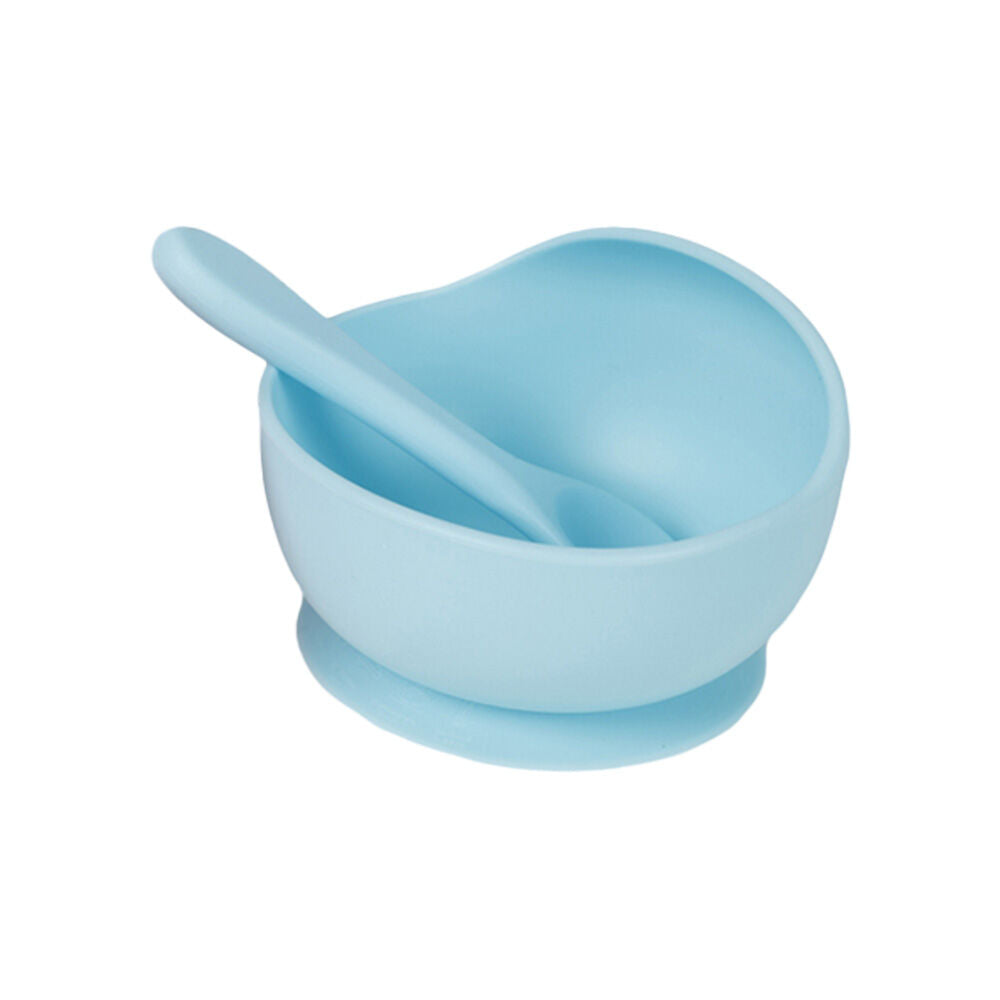 4PK Cuddle Bug Baby Feeding Silicone Suction Lip Bowl & Spoon 2 Assort 12X8cm