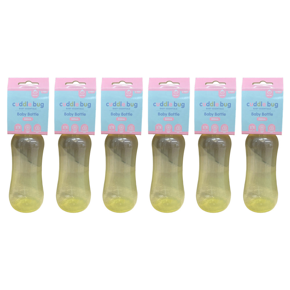 6PK Cuddle Bug Baby Bottle 300ml Bubble Design 3 A/C Kw8002 Assorted