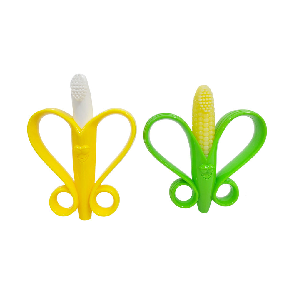 6PK Cuddle Bug Baby Teethers w/ Brush 9x10cm 2 Assorted