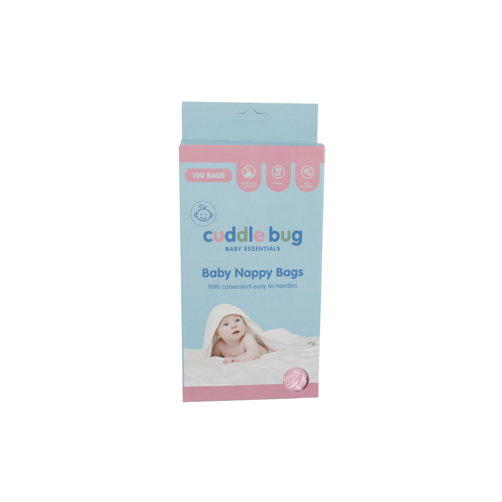 6x 100pc Cuddle Bug Disposable Portable Nappy Durable Bags w/ Easy Tie Handles
