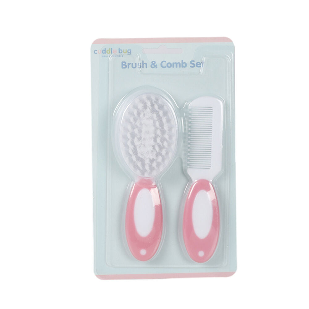 2PK Cuddle Bug Baby Grooming Brush & Comb Set Assorted