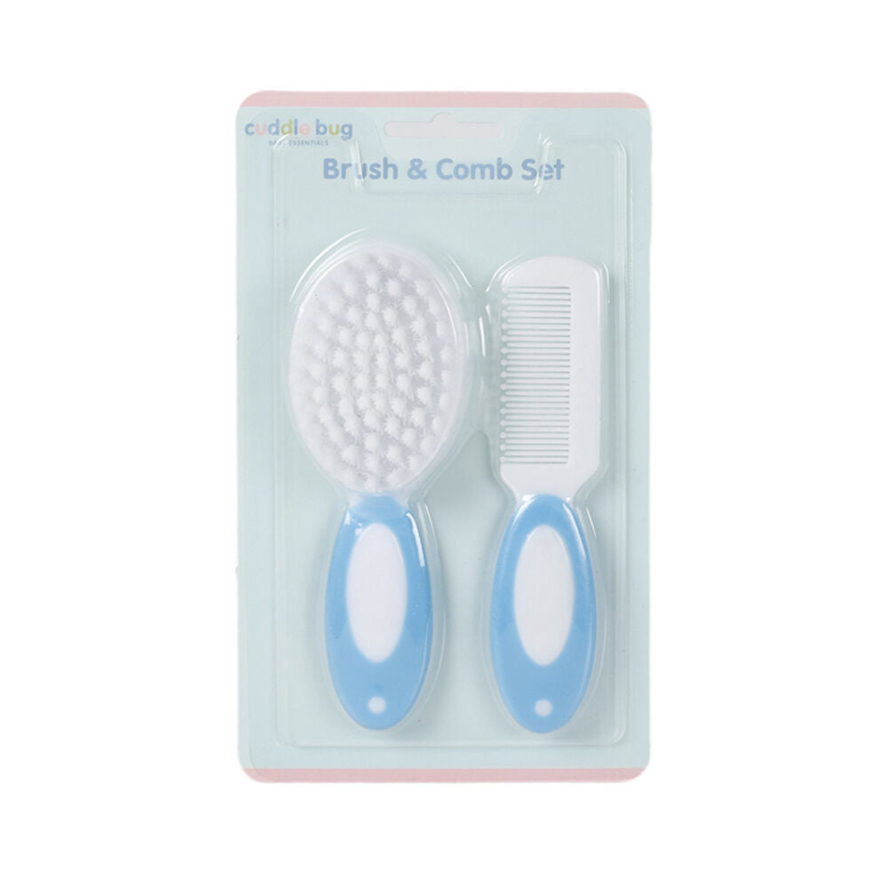2PK Cuddle Bug Baby Grooming Brush & Comb Set Assorted