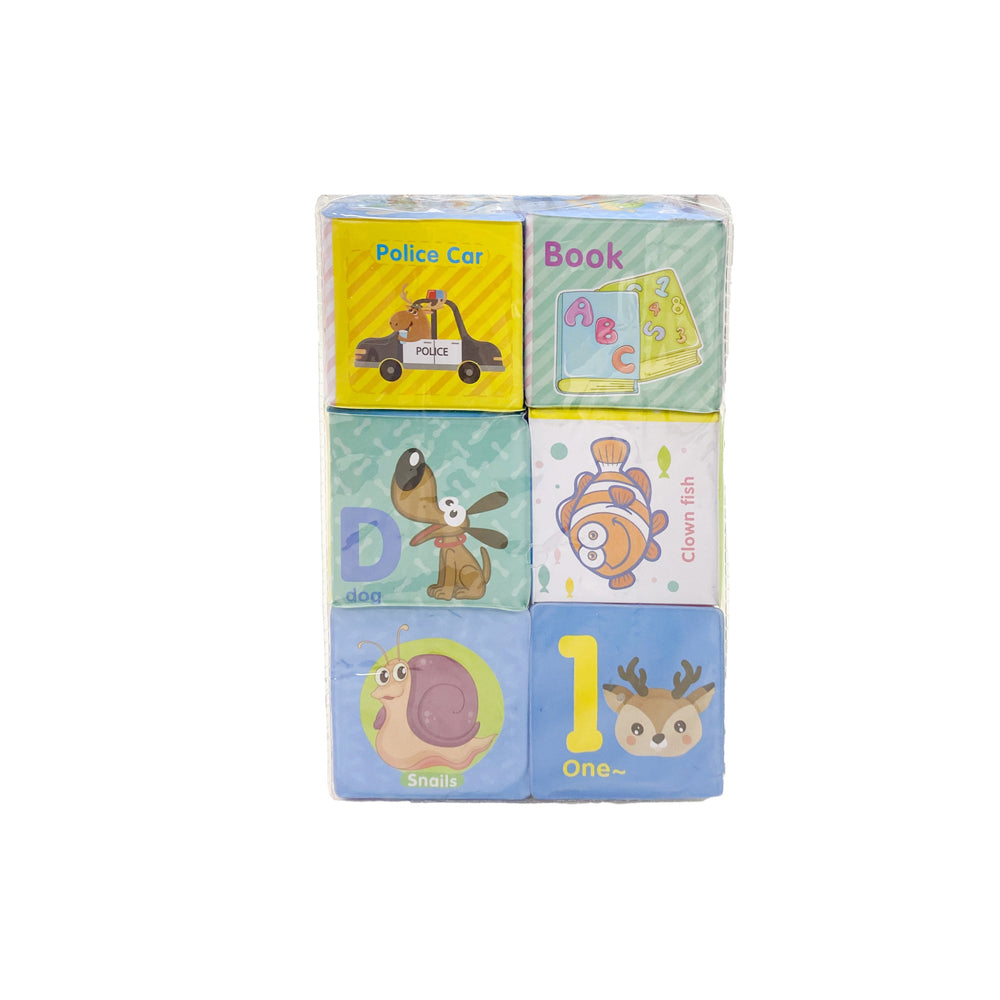 2x 6pc Cuddle Bug Baby Educational Blocks 6 Pack 7x7cm Assorted