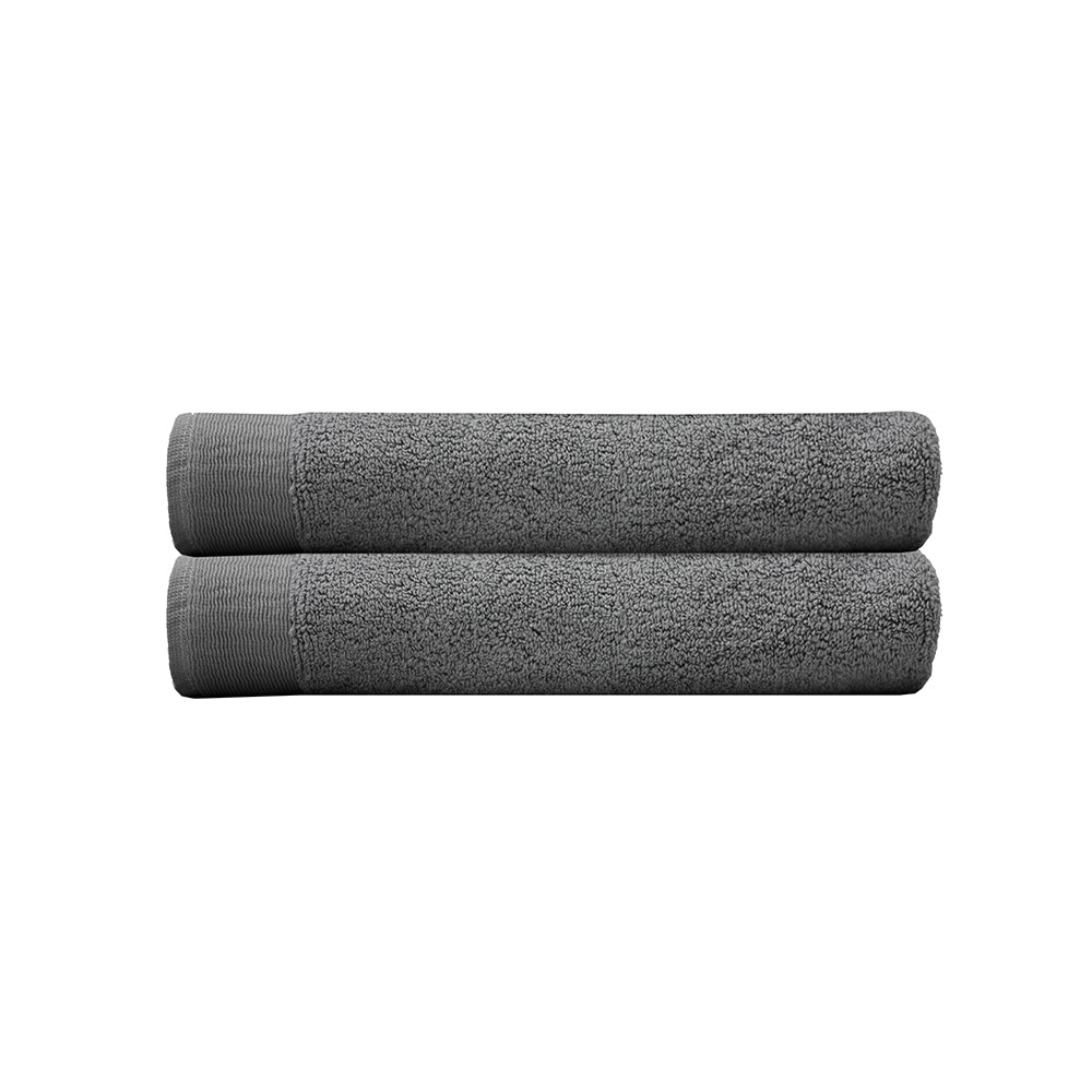 2pc Bambury Ultra soft Elvire Bath Towel 2 Pack Pewter Cotton Woven