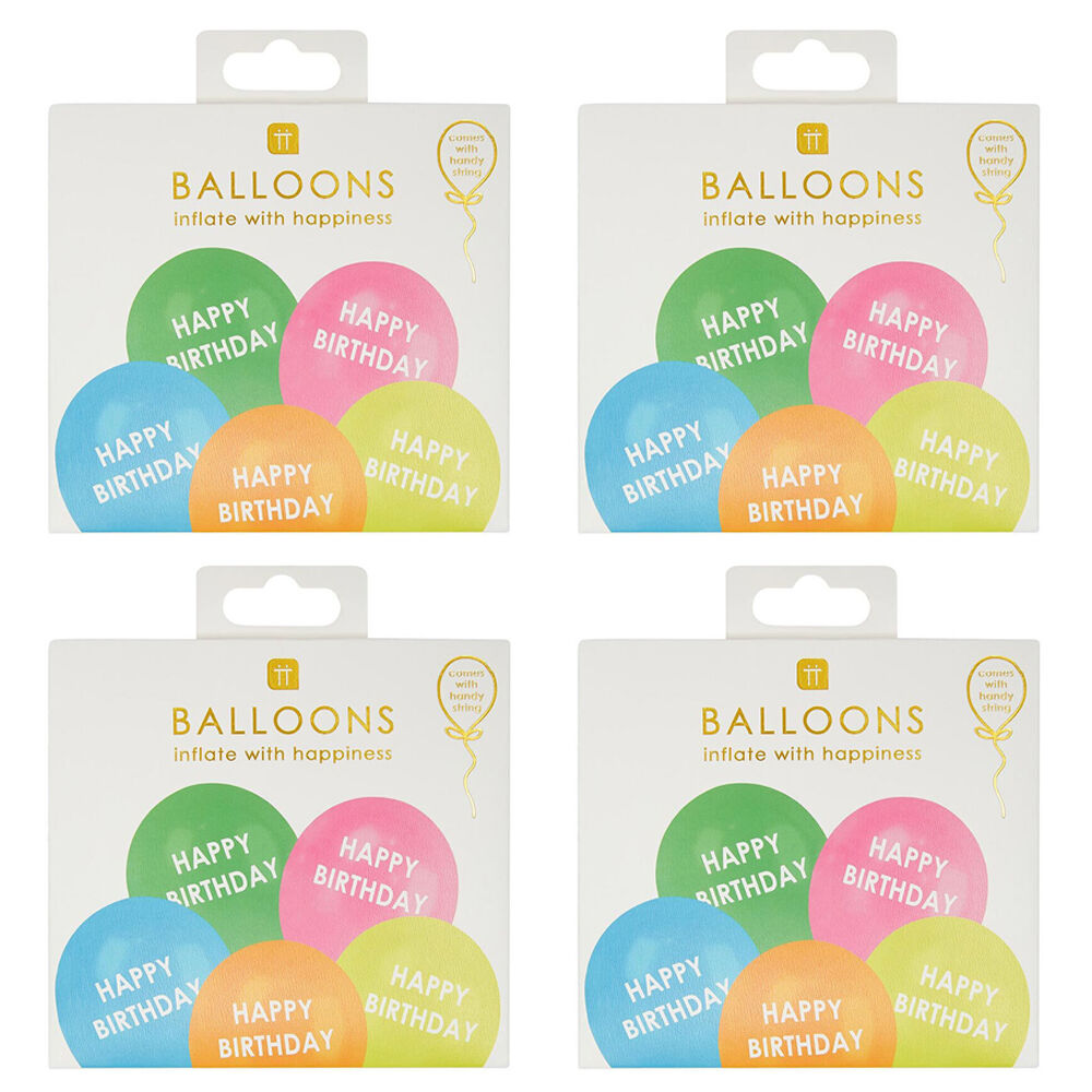 4x 5pc Talking Tables Balloons Happy Birthday Print Party Decoration