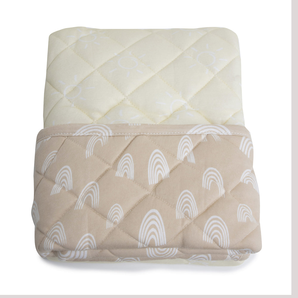 Bubba Blue Nordic Baby/Childrens Cot Quilt, Vanilla/Latte