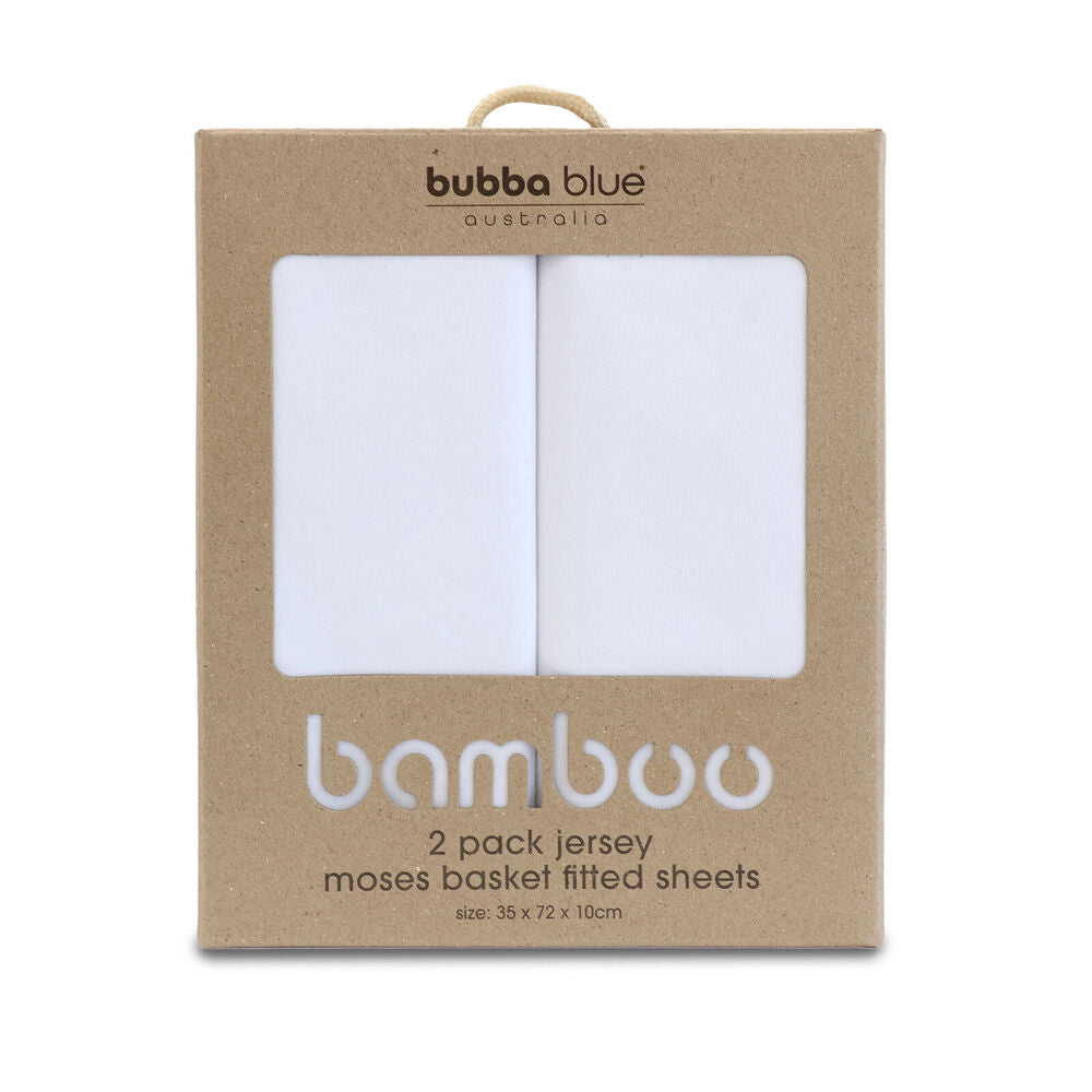 2x 2pc Bubba Blue Soft Jersey Moses Basket Fitted Baby Bed Sheets