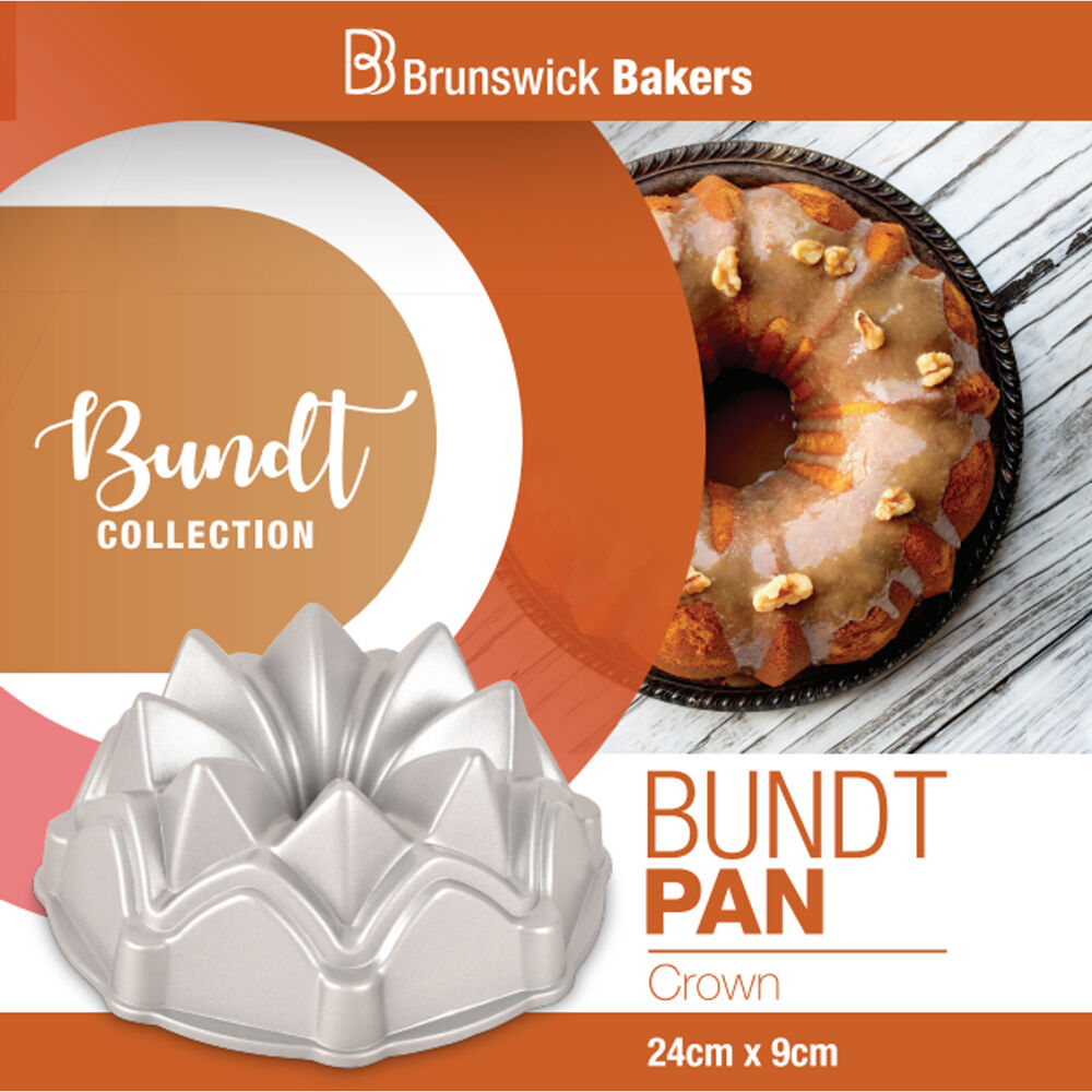 Brunswick Bakers Crown Cast Bundt Pan Aluminum Non-Stick 24x9cm