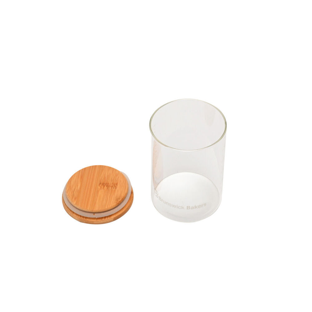 2x 2pc Brunswick Bakers 500ml Glass Starter Jar w/ Bamboo Lid Set - Clear