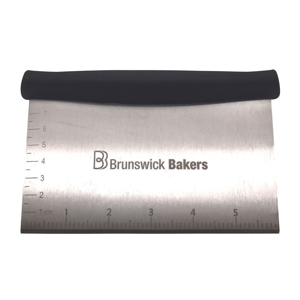 3PK Brunswick Bakers Stainless Steel Dough Scraper w/ Handle 16x10cm