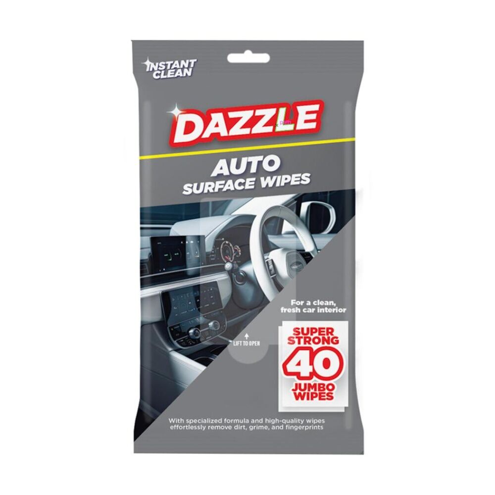 24x 40pc Dazzle Antibacterial Auto Surface Super Strong Jumbo Cleaning Wipes