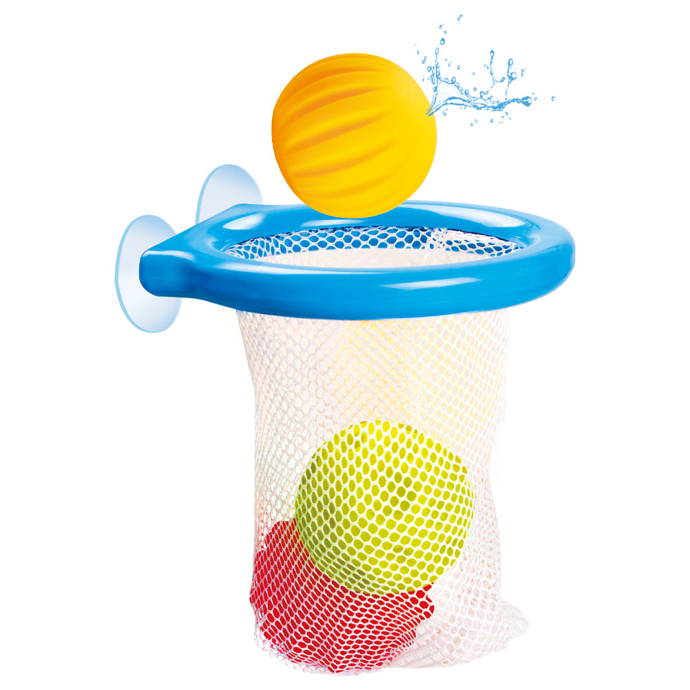 Bath Time Hoops Sensory Squirt Balls w/ Hoop/Net 12m+