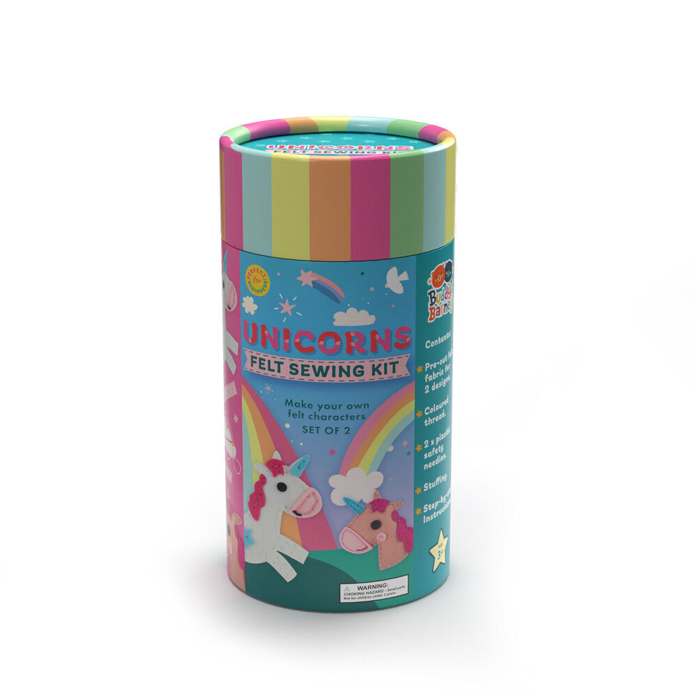 Buddy & Barney Felt Sewing Craft Kit Tube Unicorns 3y+