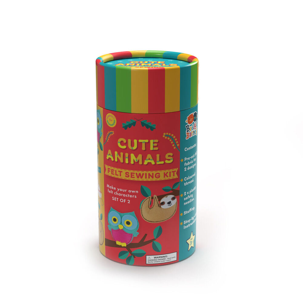 Buddy & Barney Felt Sewing Kit Tube Cute Animals 3y+