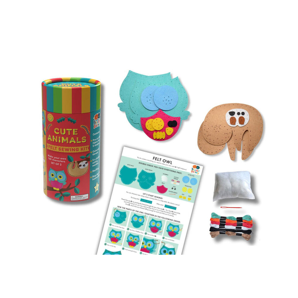 Buddy & Barney Felt Sewing Kit Tube Cute Animals 3y+