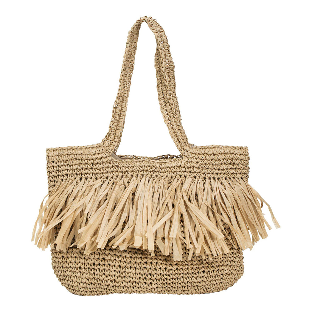 LVD Paper 46cm Boho Shopper Ladies/Women's Handbag w/ Handle - Beige